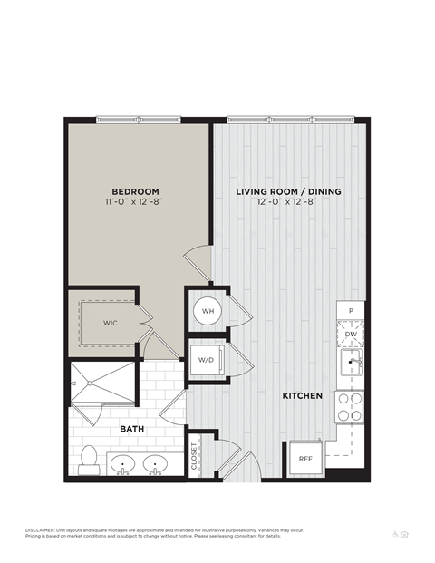 this floor plan is an approximation of our 1 bedroom floor plan