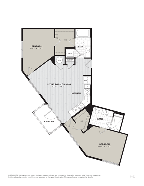 this floor plan is an approximation of our 1120 sq ft floor plan