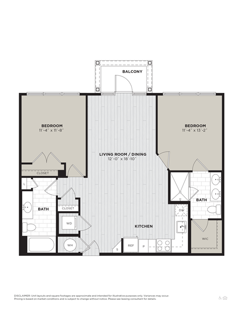 this floor plan is an approximation of our 1120 sq ft floor plan