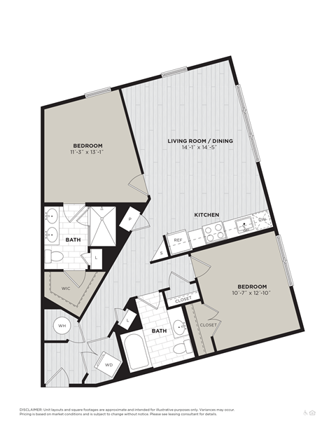 a floor plan of a bedroom floor plan with a bathroom and a living room