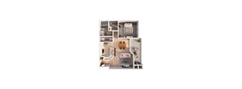 a floor plan of a house with a bedroom and a living room