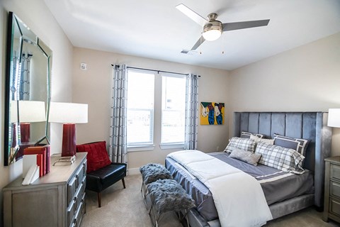 model interior bedroom with windows
