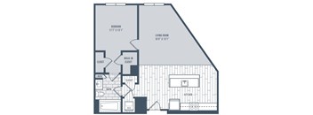 a blueprint of a floor plan of a house with a loft