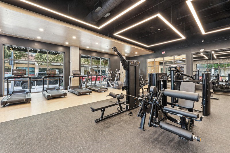 the gym is equipped with state of the art equipment