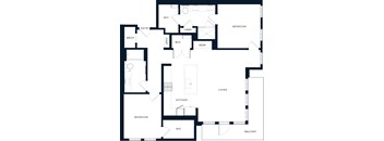 A black and white image of a floor plan for a house.