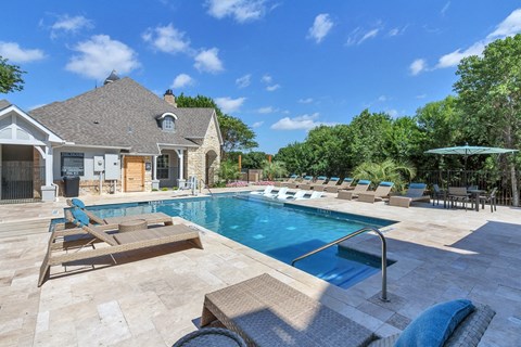 A large house with a pool in the backyard.
