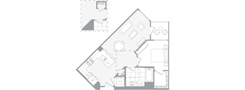 A detailed floor plan of a house with labeled rooms and areas.