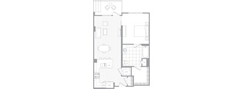 A floor plan of a house with a living room, dining room, kitchen, and bathrooms.