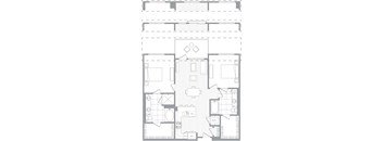 A floor plan of a house with a living room, kitchen, and dining area.
