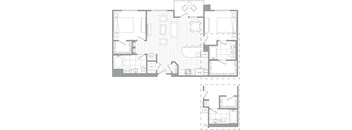 A floor plan of a two-story house with labeled rooms.
