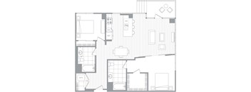 A black and white floor plan of a house with labeled rooms.