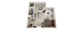 a floor plan of a 1 bedroom 1190 sq ft
