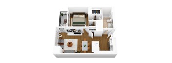a1 floor plan  1 bedroom with 2 baths  129796