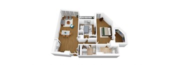 a1 floor plan  1 bedroom with 2 baths  129796