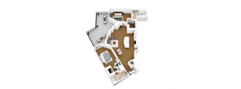 a floor plan of a house with a bedroom and a living room