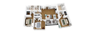 a floor plan of a house with a bedroom and a living room