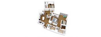 3d floor plan of a 2100 sq ft home