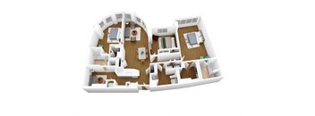 234 sq ft floor plan  1 bedroom with 2 baths