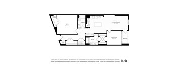 A black and white floor plan of an apartment.