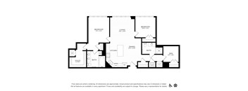 A black and white floor plan of an apartment.