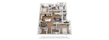 bedroom floor plan at the approach at summit park apartments in hendersonville, nc
