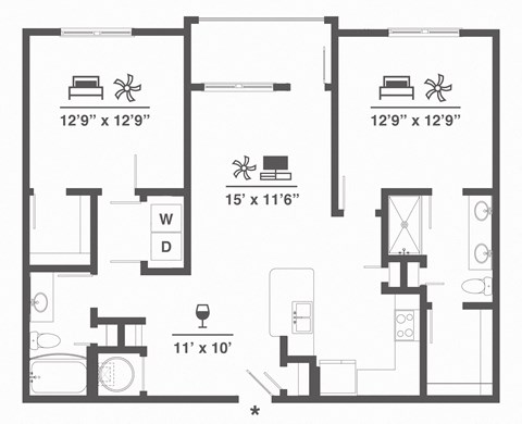 B2A 2 BD 2 Bath 1149 sqft