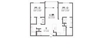 B2B 2 BD 2 Bath 1149 sqft
