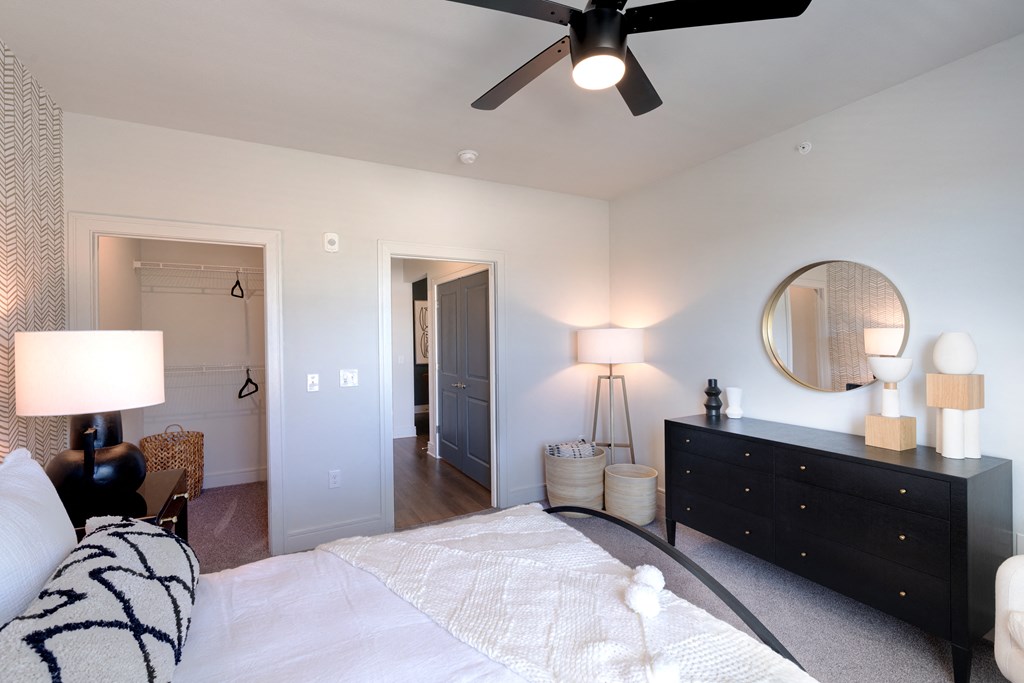 Brea Wendell Falls Model Bedroom with Views to the closet and bathroom