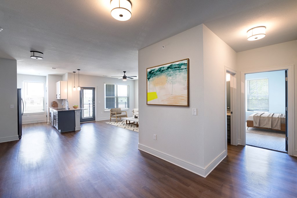 Brea Wendell Falls Three Bedroom Living Area with hallway views