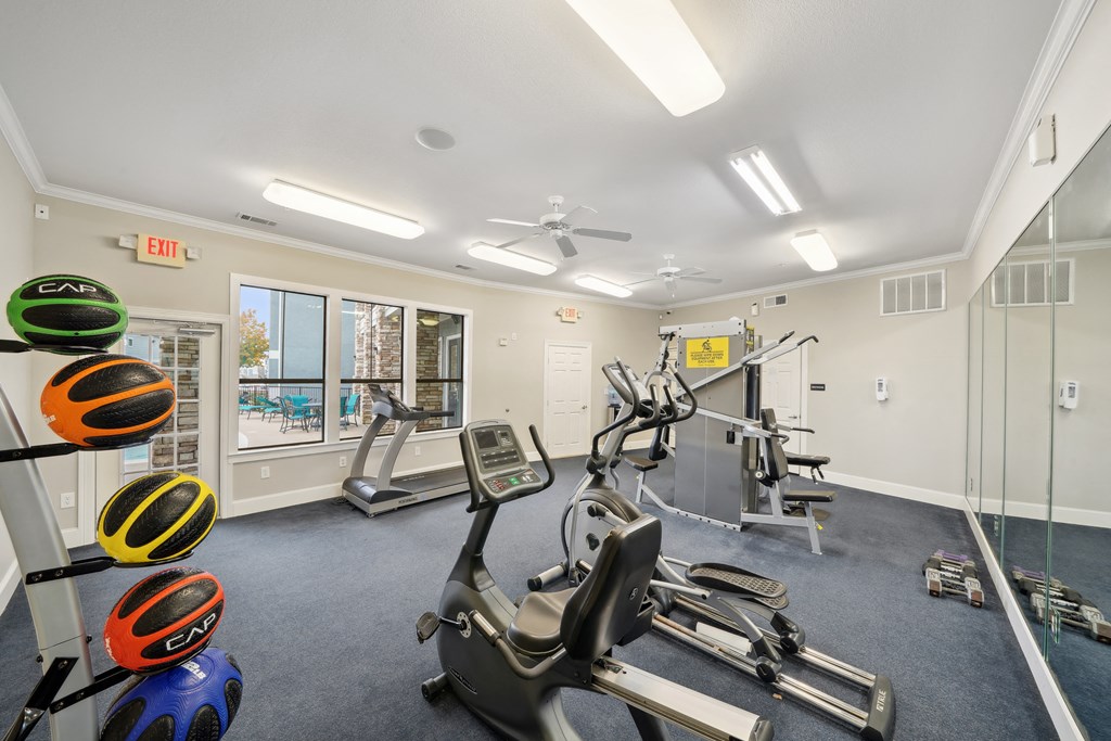 a gym with exercise equipment