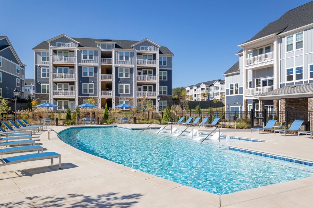outdoor pool deck with seating