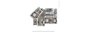 C2B Three Bed Two Bath Floor Plan at Integra Sunrise Parc, Florida