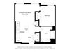 A1L Floorplan Image 1Bd 1 Bath 591 sqft.