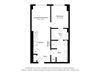 A1Q Floorplan Image 1 BD 1 Bath 627 sqft