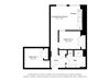 B1A Floorplan Image 2 BD 1 Bath 697 sqft