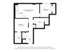 B1E Floorplan Image 2 BD 1 Bath 754 sqft
