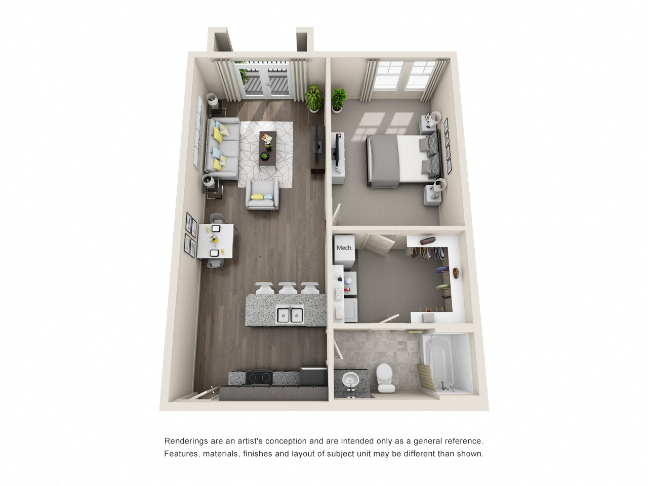 Comet Westgate one bedroom floor plan