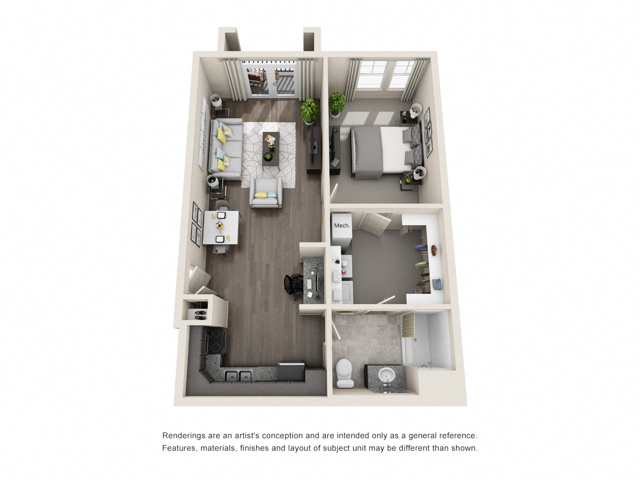 Comet Westgate one bedroom floor plan
