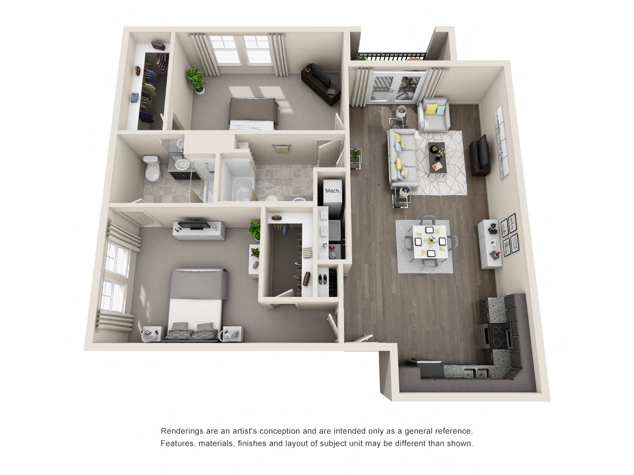 Comet Westgate two bedroom floor plan