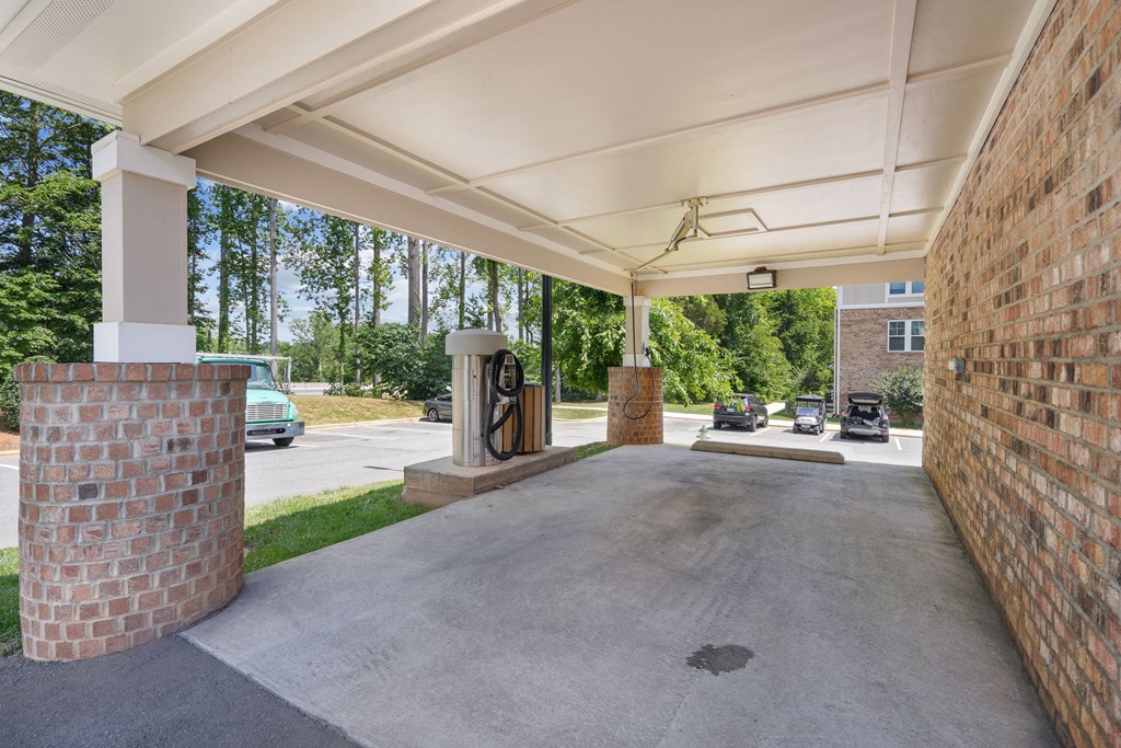 the reserve at city center spacious driveway with gas pumps