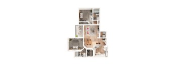 a floor plan of a 3 bedroom apartment
