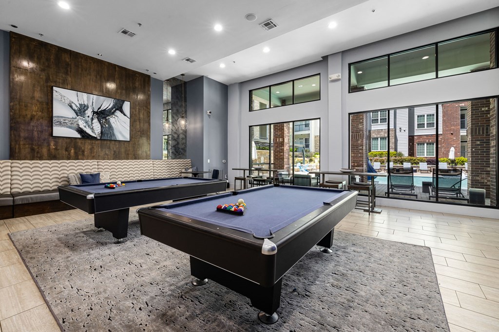 two pool tables in the clubhouse