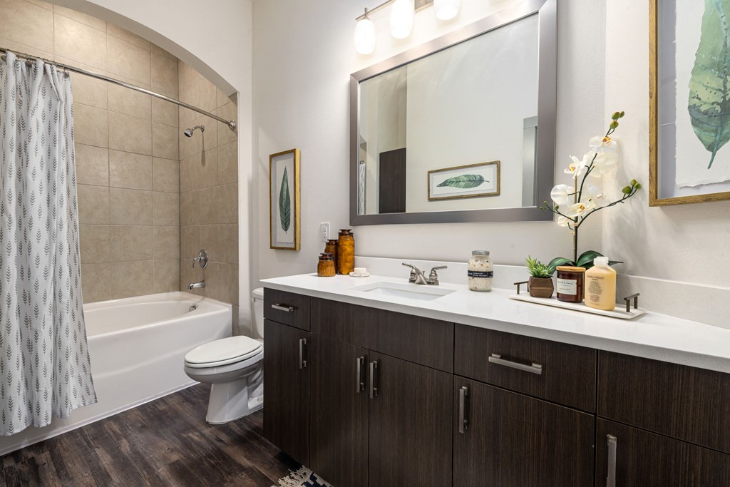 bathroom with sink and shower