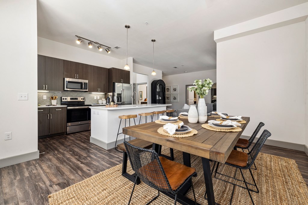 kitchen and dining room