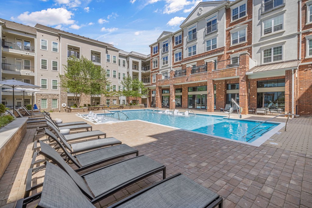 lounge chairs by the pool