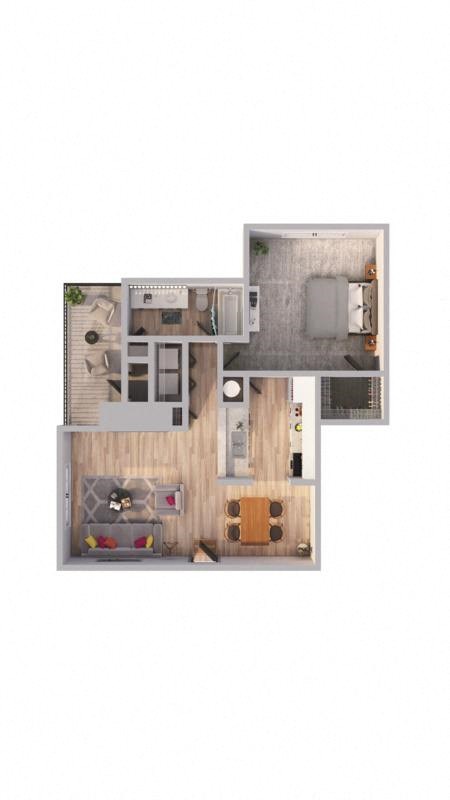 a floor plan of a house with a wooden floor