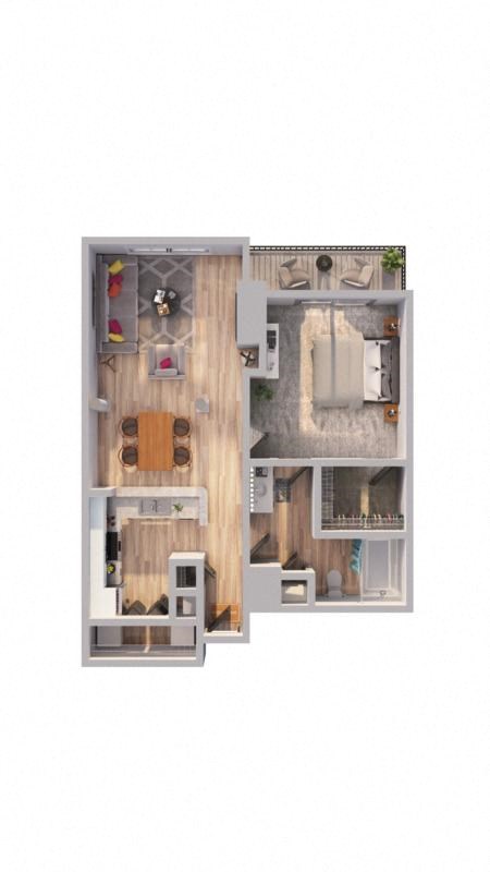 a floor plan of a house with a wooden floor