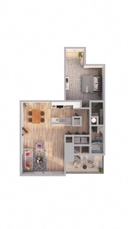 a floor plan of a house with a wooden floor