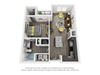 Cue Galatyn Station A1A Floor Plan 1 Bed 1 Bath 646 sqft