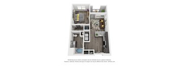 Cue Galatyn Station A1C Floor Plan 1 Bed 1 Bath 662 sqft